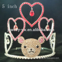 fancy hair accessories crystal tiara shape metal hair clips